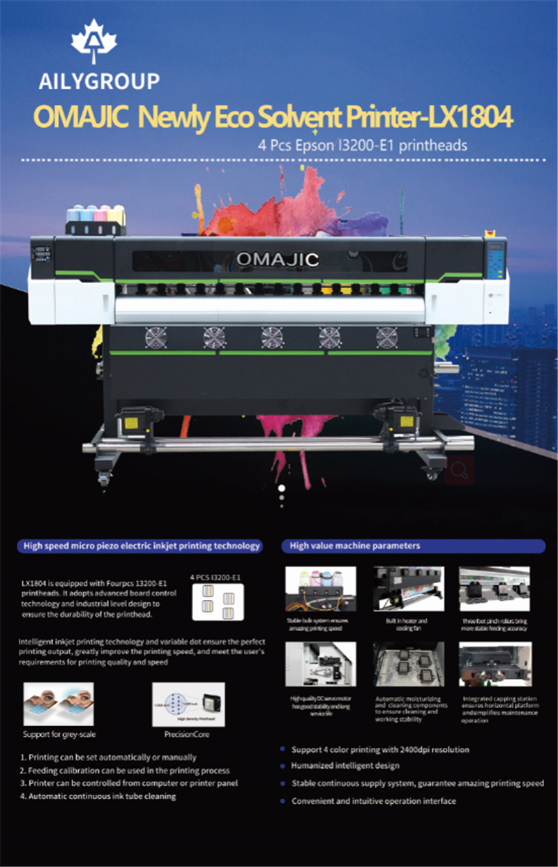 LX1802/1804 Miaraka amin'ny 2/4 i3200 lohany Eco Solvent Printer Brochure